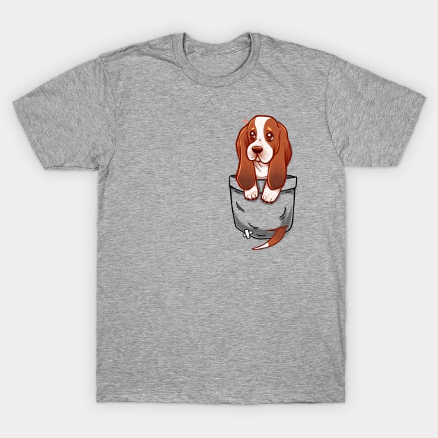 Pocket Cute Basset Hound Puppy Basset Hound T Shirt TeePublic